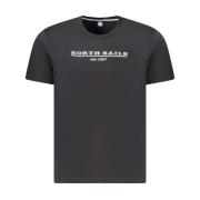 North Sails Grafiskt Tryck Svart Bomull T-shirt Black, Herr