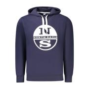 North Sails Blå Bomull Crewneck Tröja för Män Blue, Herr