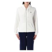 Polo Ralph Lauren Zip Hoodie för Stiligt Bekvämt Slitage White, Dam