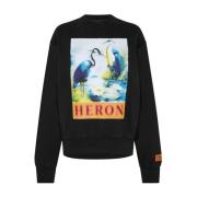 Heron Preston Halftone Logo Bomullströja Svart Black, Dam