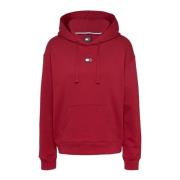 Tommy Jeans Grundläggande huvtröja med emblem Red, Herr