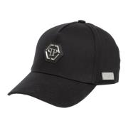 Philipp Plein Justerbar Hexagon Cap Enkel Logo Stängning Black, Herr