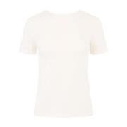 Nina Ricci Vit Jersey Crew Neck Top White, Dam