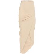 Cortana Beige Asymmetrisk Hem Draperad Kjol Beige, Dam