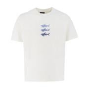 Paul & Shark Bomull Crew-neck T-shirt med Print White, Herr