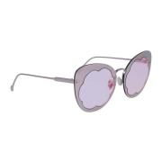 Salvatore Ferragamo Lila Metall Solglasögon med UV-filter Purple, Dam