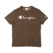 Champion Brun Crewneck Tee för Män Brown, Herr