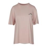 Autry Jersey T-shirt med tryckta logotyper Pink, Dam