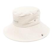 Jacquemus Sand Beige Bucket Hat med Justerbar Snodd White, Herr