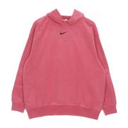 Nike Essential Plysch Hoodie i Rosa/Svart Pink, Dam