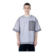 Dries Van Noten Genomskinlig Overlay Crewneck T-shirt Kontrastpaneler ...