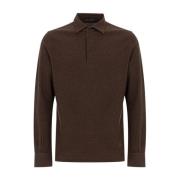 Corneliani Brun långärmad polotröja Brown, Herr