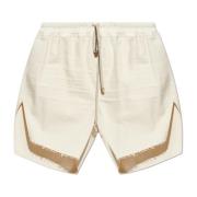 Rick Owens Cotton Canvas Boxershorts Beige, Herr