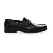 Salvatore Ferragamo Svart Mocassin Platta Skor Black, Herr