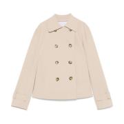 Harris Wharf London Cropped Trench Scuba Beige, Dam