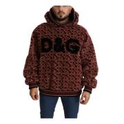 Dolce & Gabbana Oversize Ull Huva Pullover Sweater Red, Herr