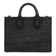 Ibeliv Rary raffia tote väska Black, Dam