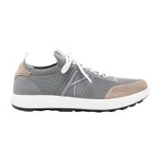 Kiton Grå Tyg och Läder Sneakers Gray, Herr