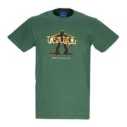 Usual Grön Herr Crew Neck T-shirt Green, Herr