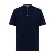 Canali Blå kortärmad polotröja Blue, Herr