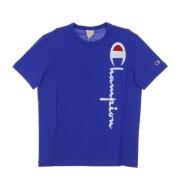 Champion Blå Crewneck Tee för Män Blue, Herr