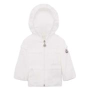 Moncler Vit Nylon Barnjacka med Volanger White, Unisex