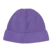 Auralee Lila Kashmir Baby Mössa Stickad Finish Purple, Dam