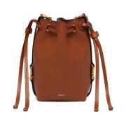 Chloé Läder Bucket Bag med Dragsko Stängning Brown, Dam