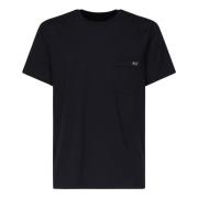 Fay Svarta T-shirts och Polos med Ficka Black, Herr