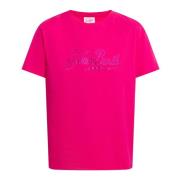 MC2 Saint Barth Fuchsia Barn T-shirt med Rhinestone Logo Pink, Dam