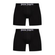 Palm Angels Tvåpack boxershorts med logotyp Black, Herr