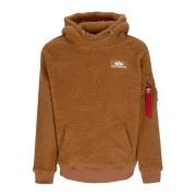 Alpha Industries Sherpa Teddy Hoodie Kamel Brown, Herr