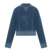 Palm Angels Sweatshirt med logotyp Blue, Dam