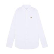 Maison Kitsuné Fox Head Poplin Skjorta White, Herr