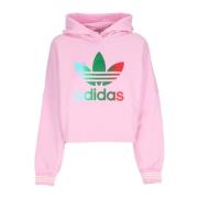 Adidas True Pink Cropped Hoodie Lättvikts Sweatshirt Pink, Dam