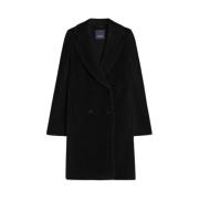 Max Mara Lyxig Teddyrock med Reverskrage Black, Dam