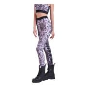 4Giveness Leopard Band Lycra Leggings med Logo Gray, Dam