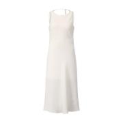 Patrizia Pepe Linne Midi Klänning med Cut-Out White, Dam