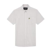 Lyle & Scott LS Vävda Skjortor Kortärmad Slim Fit Gingham Skjorta Whit...