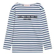 Valentino Garavani Långärmad rund hals T-shirt Blue, Dam