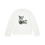 Acne Studios Vit Långärmad Logotyp T-Shirt Avslappnad Passform White, ...