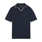 Lyle & Scott Mid Knits Tipped Stickad Öppen Krage Polo Blue, Herr