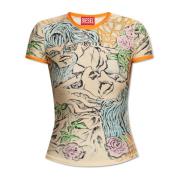 Diesel Top T-Uncutie-Long-Q2 Multicolor, Dam