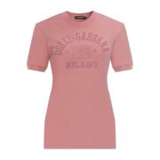 Dolce & Gabbana T-shirt med tryckt logotyp Pink, Dam