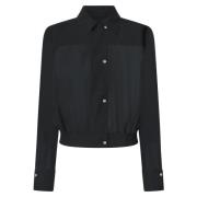 PINKO Svart Georgette Bomber Skjorta Black, Dam