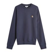 Maison Kitsuné Logo Patch Regular Sweatshirt Blue, Herr