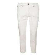 PT Torino Vit Bomull Denim Jeans med Logopatch White, Herr