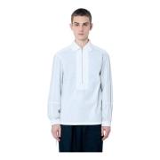 Dries Van Noten Bomull Zip-Up Skjorta White, Herr