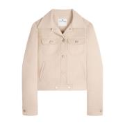 Courrèges Signature Twill Trucker Jacket i Sand Beige, Dam