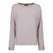 K-Way Rosa Bomullsweatshirt med Ärmsprund Pink, Dam